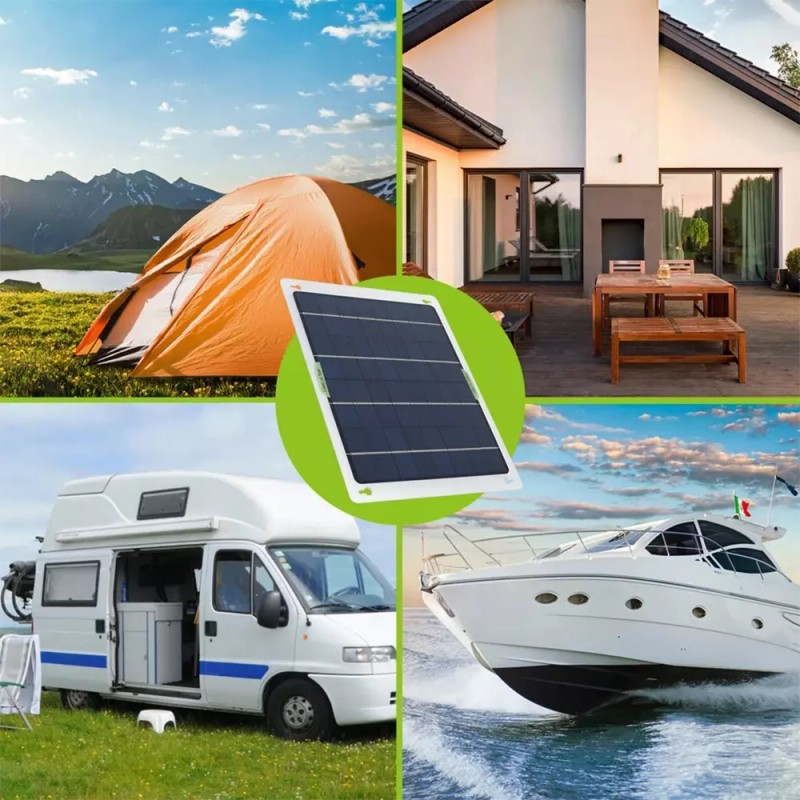 SHUONE57 20W Watt 12V Mono Solar Panel Trickle Charger Kit