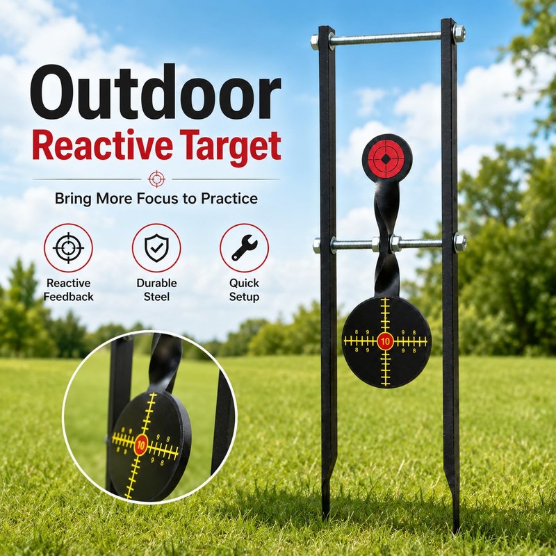 3/8 Inch Thick Carbon Steel Spinner Shooting Target Self Resetting