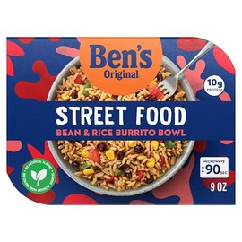 BEN'S ORIGINAL Street Food Bean & Rice Burrito Bowl, Prepared Entrée, Microwave in 90 Seconds, 9 oz​