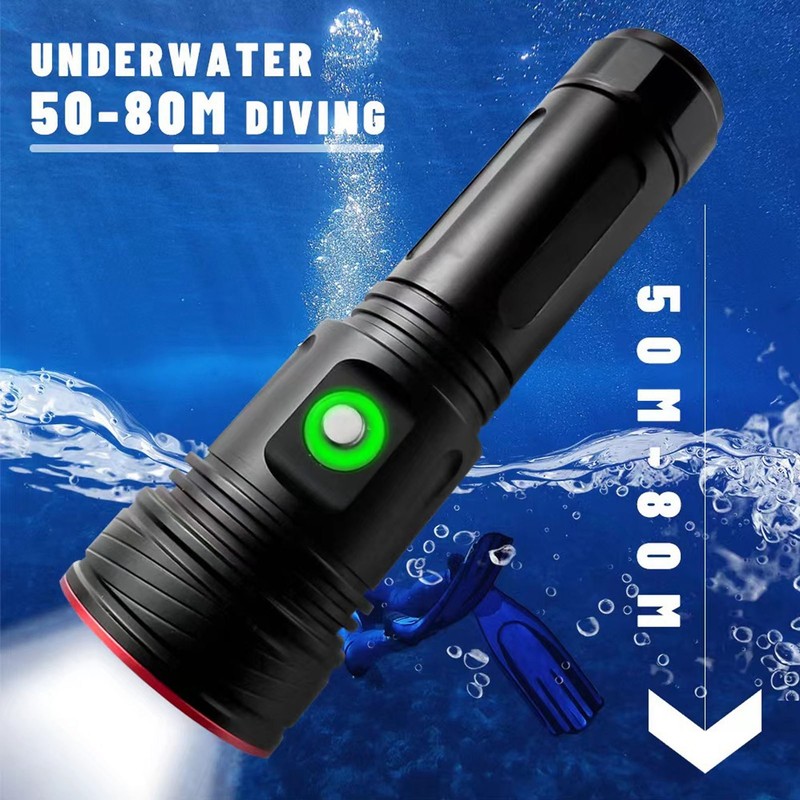 Diving Flashlight Underwater Flashlight 3800lm Super Bright IPX8 Waterproof 4