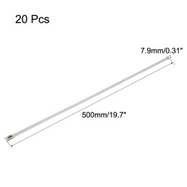 sourcing map 20 Inch Stainless Steel Cable Zip Ties Multi-Purpose Metal Exhaust Wraps 20pcs for Exhaust Wrap, Outdoor Fence