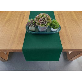 Craftbot 100% Cotton Ribbed Table Runner - Pack of 1-13 x 72 Inches - Dark Green - Dining Or Kitchen Table Runner for Everyday Use, Picnics, Outdoor Table, Parties, Weddings, etc