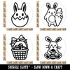 Easter Bunny Eggs Carrot Hatching Rubber Stamp Set for Stamping