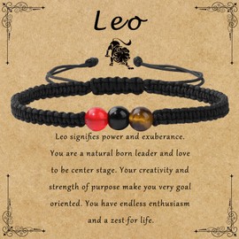 GolbalJew 12 Constellations Crystal Leo Zodiac Bracelets for Women Healing Stone Beads Bracelet Birthday Zodiac Gifts Horoscope Spiritual Bracelet