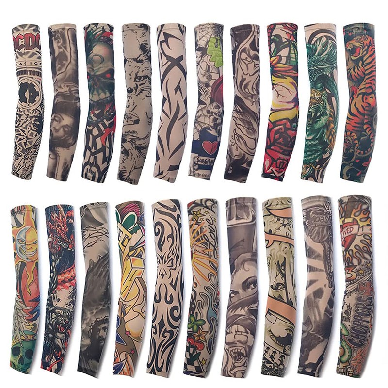 Kirozanny 12pcs Art Fake Temporary Tattoo Sun Protection Compression Arm