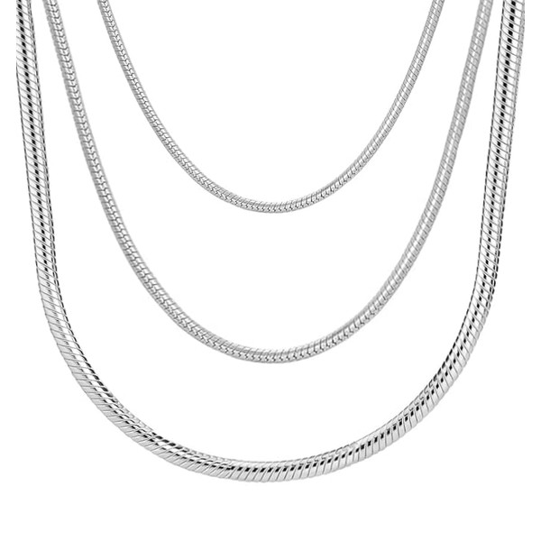 Gicko Snake Chain 925 Silver – Width in 1.2.3 mm