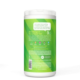 Method All-Purpose Cleaning Wipes, Lime + Sea Salt, Multi-Surface, Compostable, 70 Count (Pack of 6)