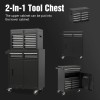 Detachable Top 5-Drawer Rolling Tool Chest Adjustable Shelf Locking Mechanism
