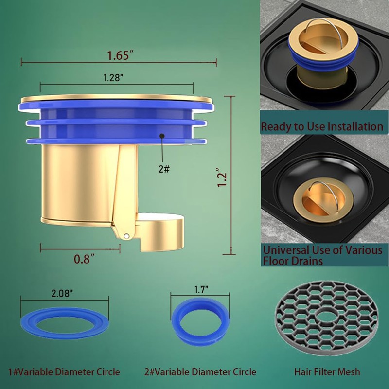 2 Pcs One Way Valve Drop-in Brass Drain Plug -