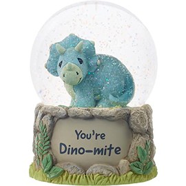 Precious Moments Dinosaur Baby Musical Snow Globe | You’re Dino-mite Resin/Glass Musical Snow Globe | Dinosaur Nursery Decor
