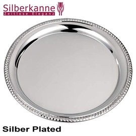 silberkanne Tray Cord Edge 23 cm Premium Silver Plated Elegant Silver-Plated in Top Workmanship