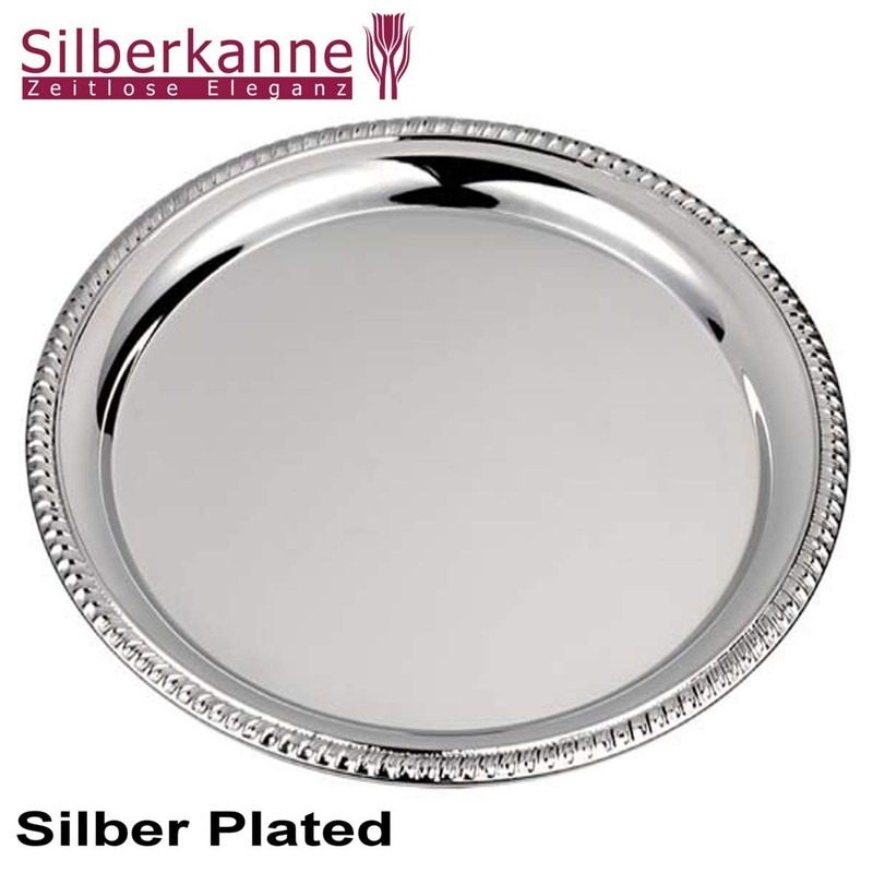 silberkanne Tray Cord Edge 23 cm Premium Silver Plated Elegant