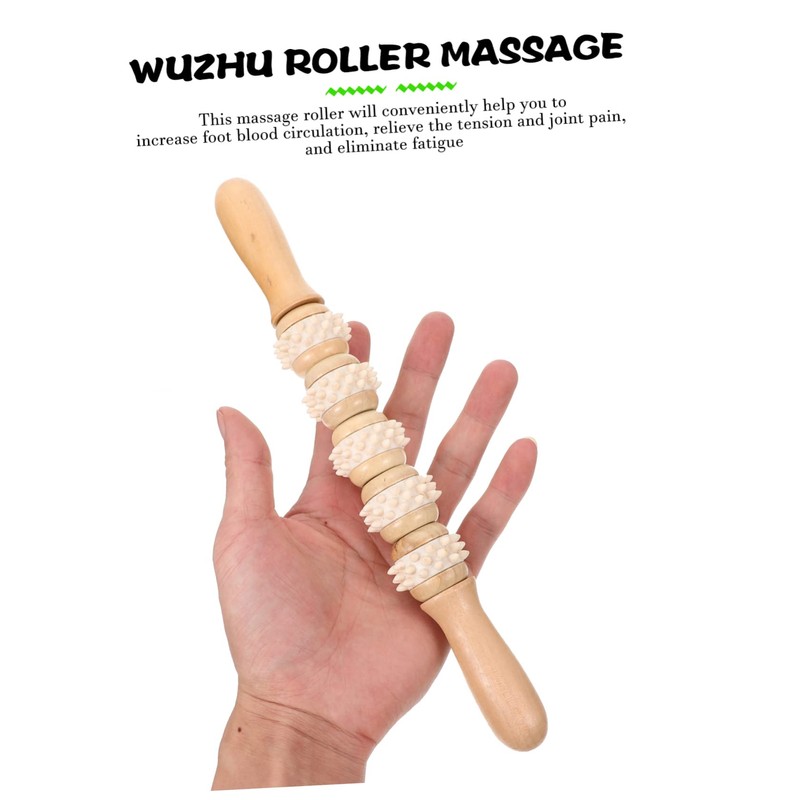Outanaya Wooden Back Massager Roller Stick for Body and Acupoint