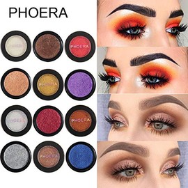 PHOERA Super Vibrant Ultra-Metallic Eyeshadow Long Lasting Waterproof Shimmer High Pigment Glitter Eye Shadow Palette Cosmetic Makeup AQUAPURITY (101 CREAM)