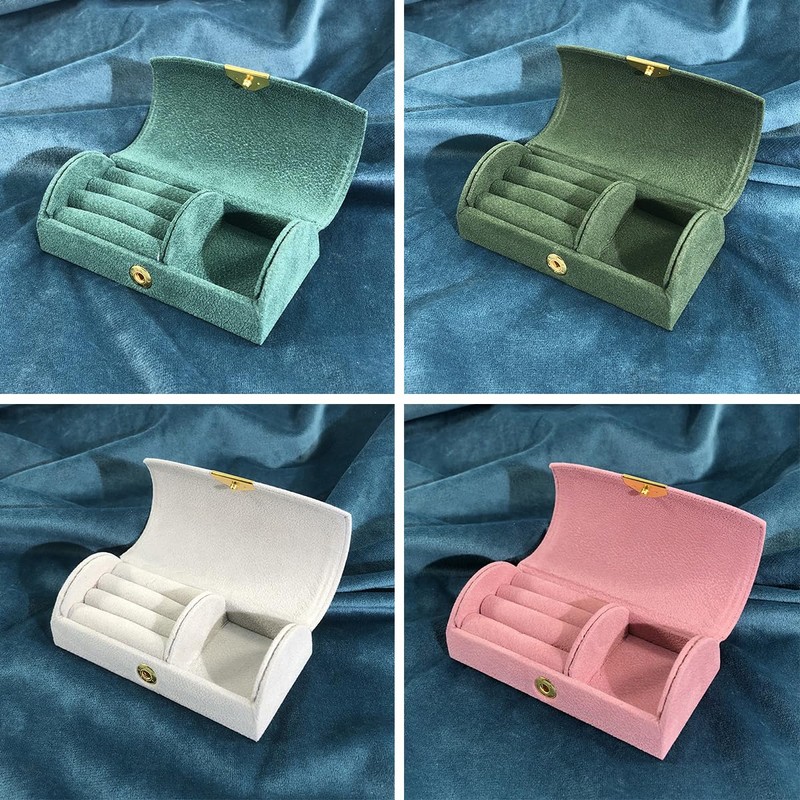 AIMALL Mini Flannel Jewelry Storage Box Ring Earrings Necklace Organizer