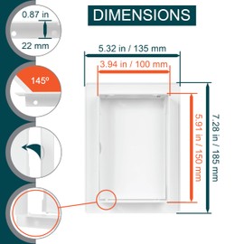 ECOPRO VENT 4inch x 6inch White Plastic Access Panel. Service Shaft Door Panel. Plumbing, Electricity, Heating, Alarm Wall Access Panel Drywall. Bathroom Services Access Hole Cover. (4inch x 6inch)