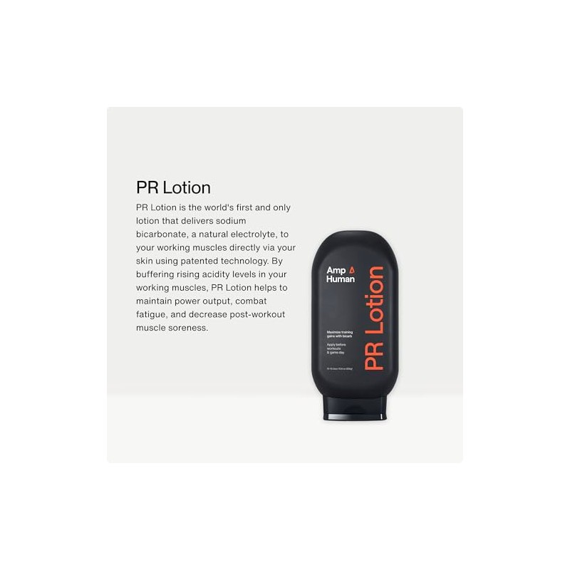 Amp Human Loción PR, Performance & Recovery Bicarb Sports Lotion,
