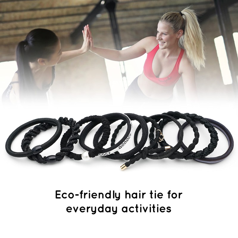 Qooocy Any Fit - Lazos para el cabello, 12 unidades,