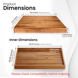 Stove Top Covers for Electric Stove 30”x22” (Outer) / 28.9”x20.8” (Inner) - Acacia Wood Noodle Board for Gas Stovetop - Stove Top Covers for Gas Burners - Sink Cover For Counter Space (Acacia color)
