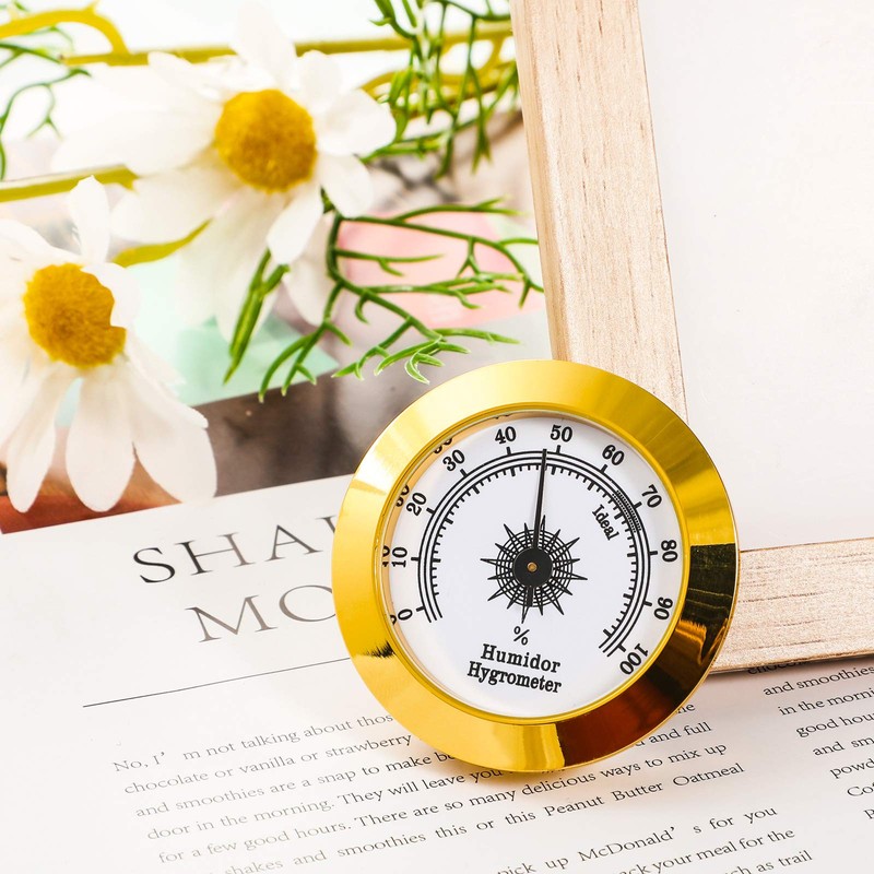 Frienda 2 Pcs Hydrometer Humidity Meter Cigar Humidor Hygrometers Round