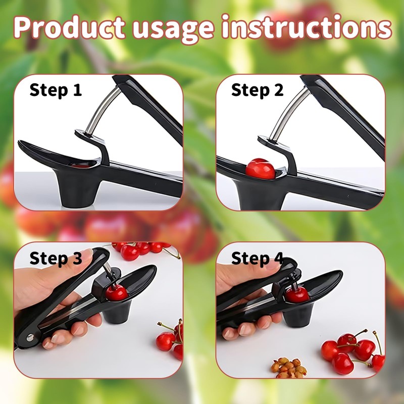 Quick Remove Cherry Pitter Portable Kitchen Tool Safe Tool for