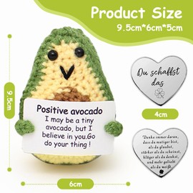 Glamifyr Positive Avocado, Pocket Hug Avocado Gifts, Avocado Cuddly Toy, Avocado Plush Toy, Encouragement Card, Motivational Gifts, Positive Gifts, Get Well Gifts, Lucky Charm Children