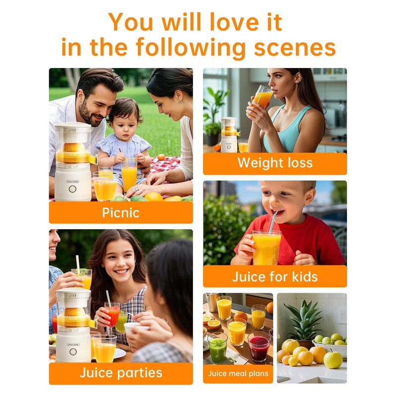 Orange Citrus Juicer, Electric Portable Lemon Juicer,Citrus Squeezer for Lemon