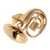 Brass Miniature Tuba Shaped Lapel Brooch Pin Elegant Mini Musical
