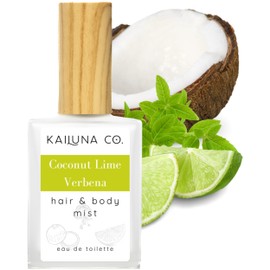 Kailuna Co. Coconut Lime Verbena Natural Hair & Body Mist Spray, Pure Essential and Fragrance Oils, Alcohol-Free, Handmade in California, 0.5Fl Oz