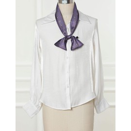 Allegra K Women's Thin Polka Dot Scarf, Ribbon, Heart Pattern, Neckerchief, Rectangle, Handkerchief, Hair Ornament, purple