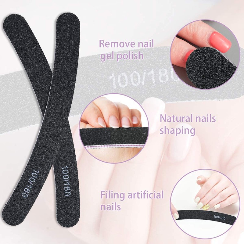 URAQT 15PCS Nail Files, Professional Nail File Double Sided Set,