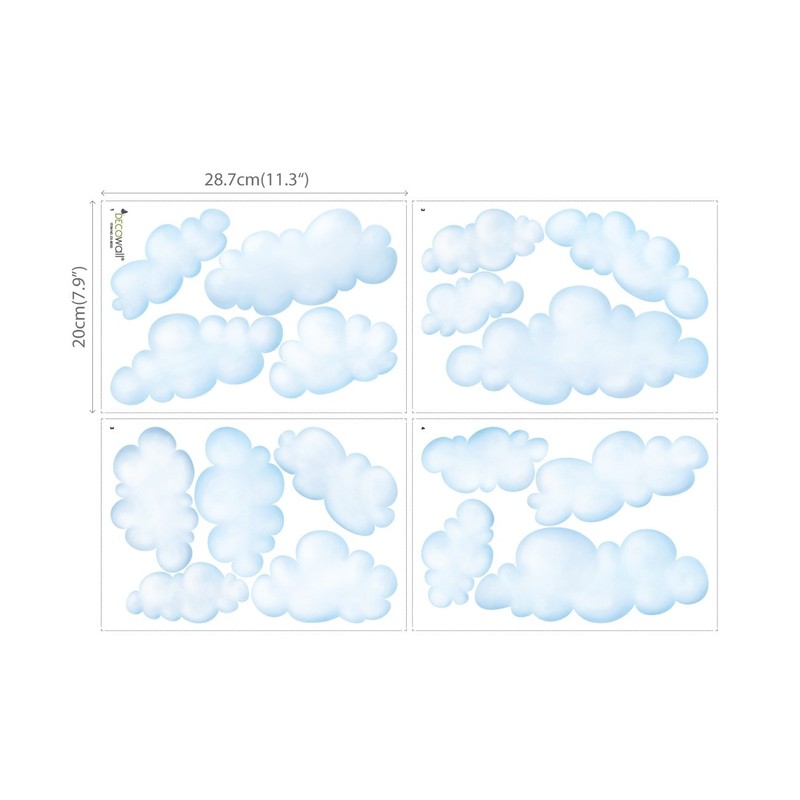 DECOWALL DS-8030 Clouds in the Sky Wall Sticker Wall Decoration