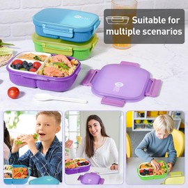 AGREON Bento Box with Removable Compartments for Adults & Kids - 1000ml Leak Proof Lunch Box with Utensils, BPA-Free, Microwave & Dishwasher Safe, Portable (Green)