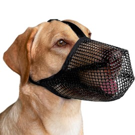 Muzzle for Dogs, Muzzle for Medium Dogs, Muzzle for Large Dogs, Dog Muzzle with Rounded Mesh and Adjustable Loop, Dog Muzzle to Prevent Eating, Biting, Chewing (L)