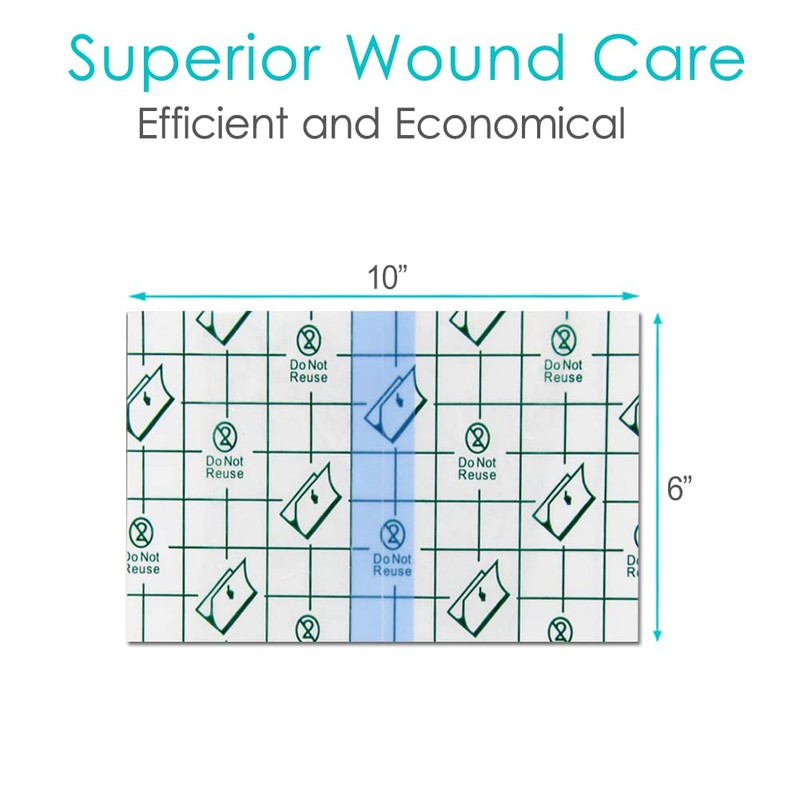 50 Pcs Waterproof Shower Protector Bandage 6"x10" for Post Knee