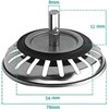 2 Pcs Kitchen Sink Strainer,Sink Drain Stopper,Stainless Steel Kitchen Sink