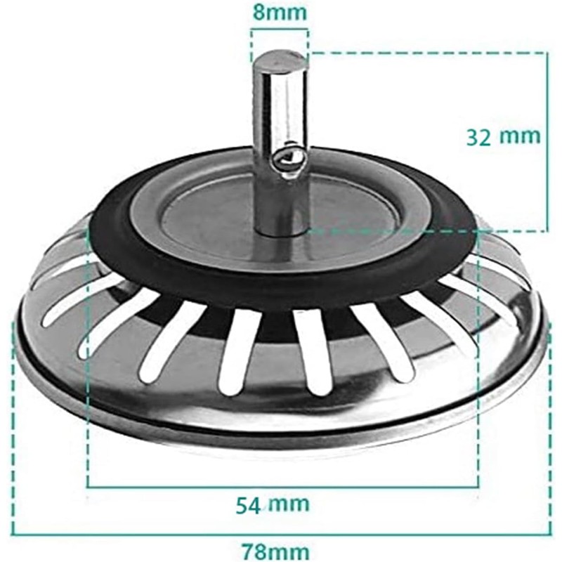 2 Pcs Kitchen Sink Strainer,Sink Drain Stopper,Stainless Steel Kitchen Sink