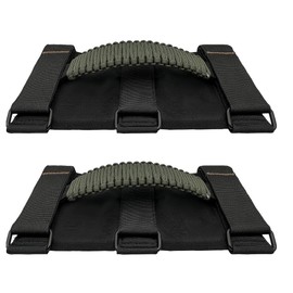 moveland Roll Bar Grab Handles - 2 Pack Grab Handles for Jeep Wrangler with Metal Buckle & Anti-Fray Stitching Fits 1955-2023 Wrangler JL, JK, TJ, YJ & Gladiator Accessories (Green)