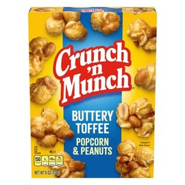 CRUNCH 'N MUNCH Buttery Toffee Popcorn with Peanuts, 6 oz. 2 Boxes