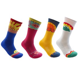 Thunderbird Moisture Wicking Hiking Socks for Women and Men | Pack of 4 - Unisex | Lightweight Socks for Outdoor | Quick Dry Hiking Socks for Men & Women | Nature Design, Medium 6-9