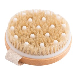 Healeved Exfoliating Bath Brush Wooden Handle Dry Body Brush Bathtub Paddle Massage Bathing