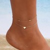 Jumcew Anklets for Women 14K Gold/Silver Plated Ankle Bracelets Trendy