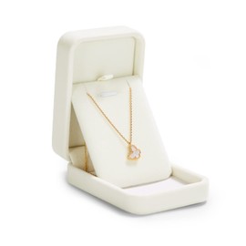 Oirlv Velvet Necklace Gift Box Creamy-white Jewelry Gift Box Pendant Long Chain Storage Case
