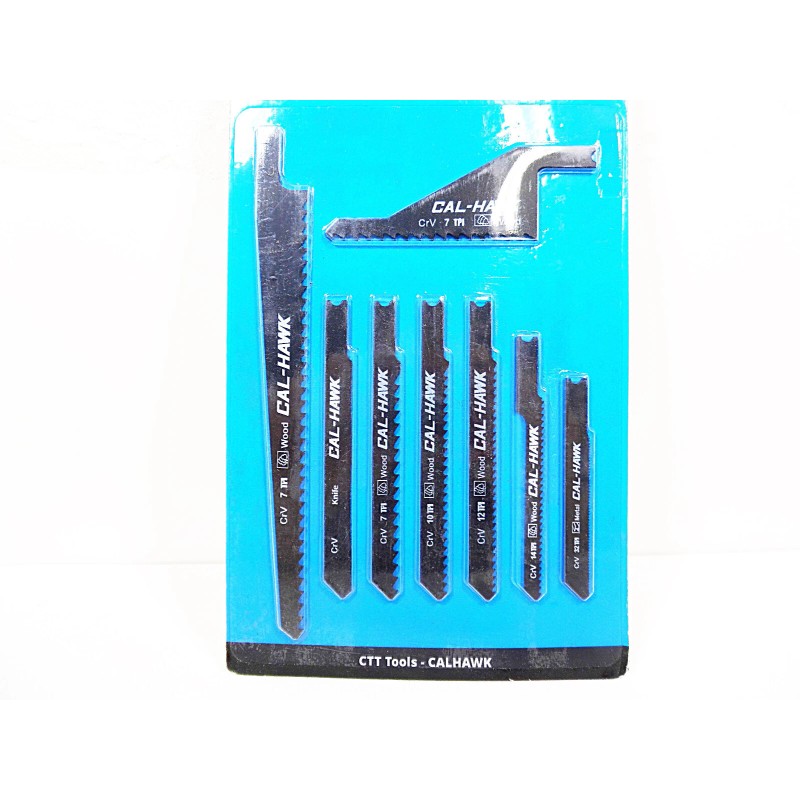 Cal-Hawk Jigsaw Blades Scroll Sabre Saw 8 pc Set for