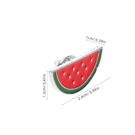 DEARMAMY Watermelon Lapel Pin, 3pcs Watermelon Pin Palestine Palestine Brooch Pin Hawaiian Fruit Shaped Brooches Watermelon Enamel Pins Badge Breastpin Jewelry for Summer, 2.40X1.20X1.00CM, Faux