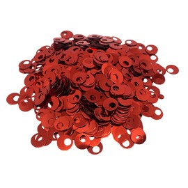 Paillettes de lentejuelas redondas planas de 10/20/30 mm, agujero de 4 mm, mezcla de colores surtidos de lentejuelas acrílicas, 1.7 onzas (50 gramos), 10 mm, rojo
