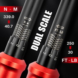 XEIMILE 1/2-Inch Drive Click Torque Wrench - 30-250 Ft-Lb/40.7-339Nm, Dual-Direction Adjustable 72 Tooth Torque Wrench with Dual Range Scales, High 3% Precision for Bike, Motorcycle and Car Repair