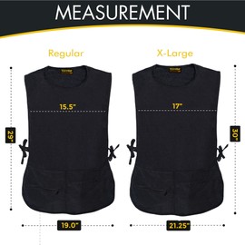 TEXVIDA 5 Pockets Cobbler Aprons for Women Men (Pack of 2) – Zipper Pocket Smock Apron, Black – Regular