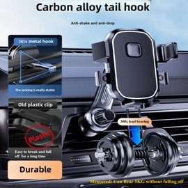 AERRYORD Car Truck Phone 360° Rotation Mirror Holder Fold Cradles, Phone Holder Mount for Car Unobstruction Air Vent Universal Stand Cell Phone Car Accessories Holder with Long Metal Hook Clip