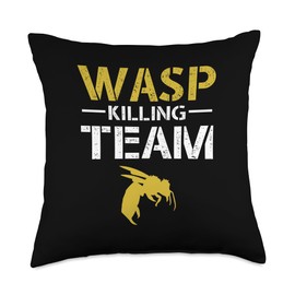 Exterminator Design Pest Fighter Wasp Killing Team Exterminator Pest Control Throw Pillow, 18x18, Multicolor